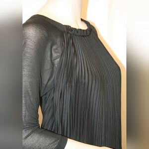 BCBGMaxAzria Black Accordion Pleated Dress